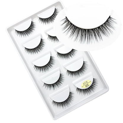 LTWEGO 5 par ögonfransar naturliga långa 3D minkfransar fluffiga volym mink lösögonfransar djurfria slingor makeup cilios