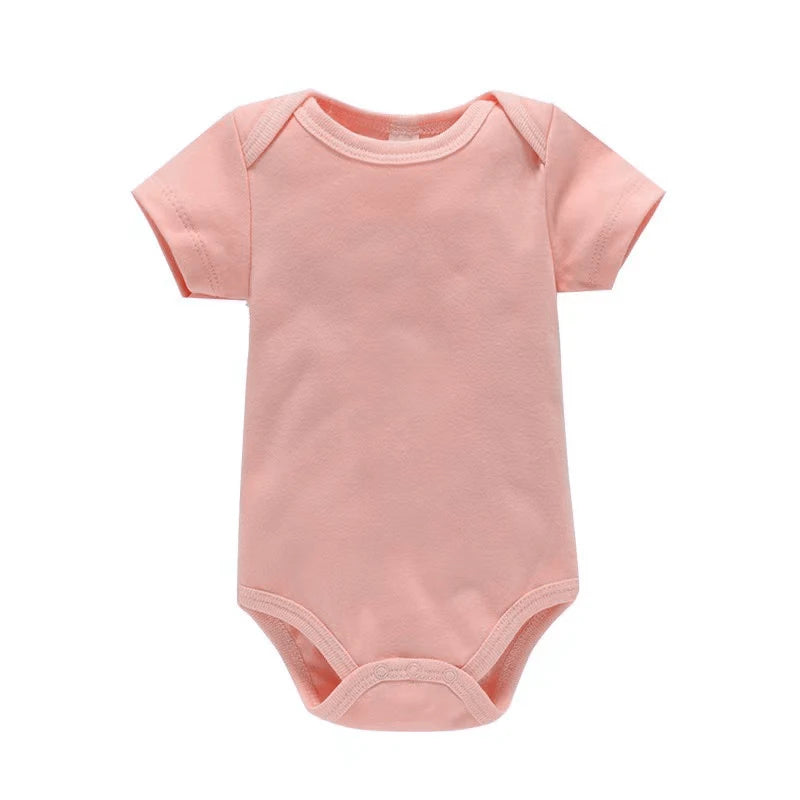 Babykläder Mode Baby Body Sommarkläder Enfärgad Romper Mjuk Avslappnad Jumpsuit för Nyfödda Kläder