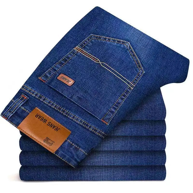 2026 Herr NYA Herrmode Affärsjeans Klassisk Stil Casual Stretch Slim Jeansbyxor Herrmärke Denimbyxor Svart Blå Mig