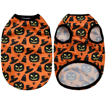 Hundkläder för små och medelstora hundar Katter Halloween Pumpa Tassavtryck Valpvästar Chihuahua Yorkshire Terrier Kostymer Husdjur Festkläder
