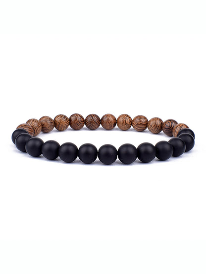 8mm lavaarmband för män vulkaniska stenar träpärlor armband tibetansk buddha handledskedja kvinnor män smycken gåva nya armband