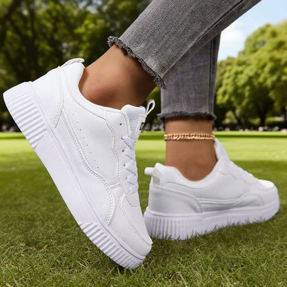 Mode Damskor Andningsbara Platta Skor Sneakers Vita Damskor Sport Löpning Utomhus Promenader Herrskor