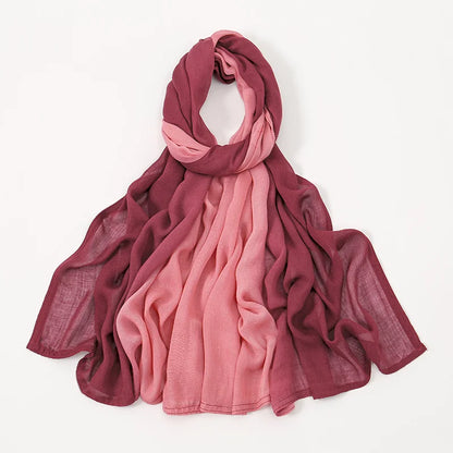 Gradient Rayon Modal Hijabs Bomull Hijab Halsduk för Kvinnor Stora Storlekar Långa Sjalar Muslimsk Huvudduk Islamiska Huvudband 180*85cm