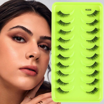 YSDO Fox Eye fransar 3/10 par fransar 3D mink naturliga fransar mjuka kattögonfransar förlängning fluffiga fransar smink halva ögonfransar