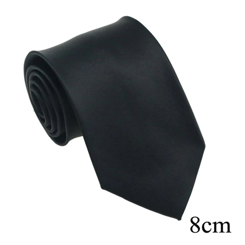 HUISHI 8CM 8 stilar herr enfärgad mörkblå slips 6cm vattentät jacquardslips vardagskläder kravatt bröllopsfest för män
