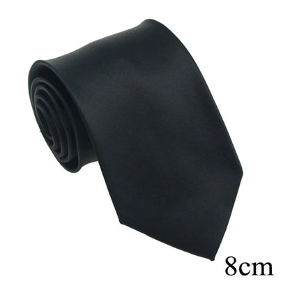 HUISHI 8CM 8 stilar herr enfärgad mörkblå slips 6cm vattentät jacquardslips vardagskläder kravatt bröllopsfest för män