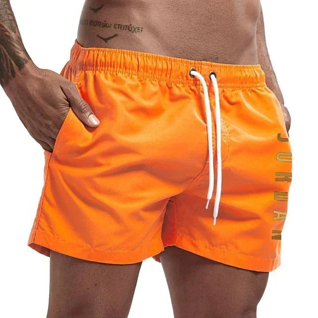 Herrshorts med snabbtorkande badkläder, unisex sport- och surfbrädeshorts, fodrade strandshorts, herr, full standard