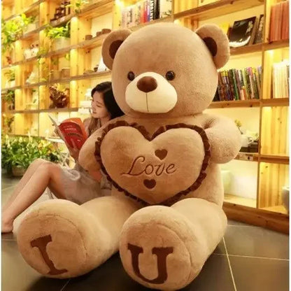 80/100cm Stor LOVE Bear Plyschleksak Härlig Enorm Uppstoppad Mjuk Björndocka Älskarbjörn Barnleksak Flickvän Alla hjärtans dag Födelsedagspresenter