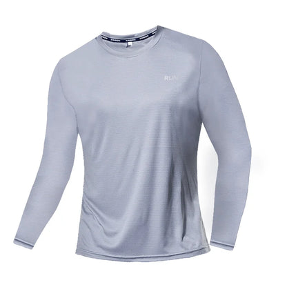 Sommar Issilk Långärmad T-shirt Herr 2023 Ny Snabbtorkande Andningsbar Luftkonditionering Utomhus Solskydd Löpning Ytterkläder