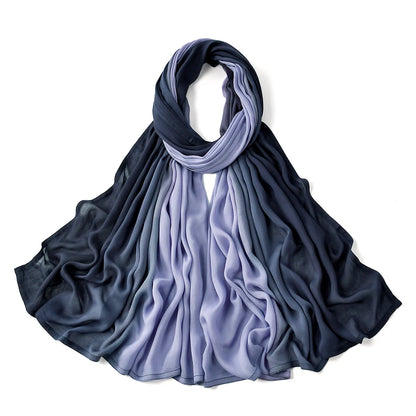 Gradient Rayon Modal Hijabs Bomull Hijab Halsduk för Kvinnor Stora Storlekar Långa Sjalar Muslimsk Huvudduk Islamiska Huvudband 180*85cm