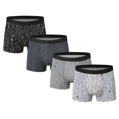 4 stycken stor storlek 125 kg vikt kan bära HERR tryckta underkläder sexiga unga HERRunderkläder medelålders feta HERR shorts.