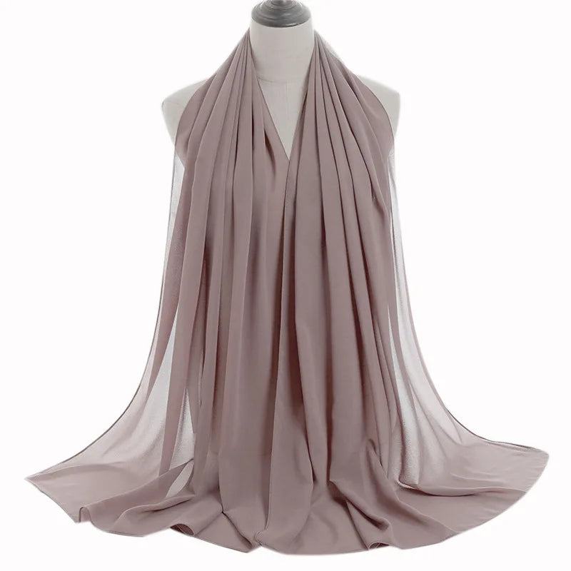 Ramadan Islamisk Instant Bubble Chiffong Sjal Halsduk Dam Huvudbonad Kvinnor Hijabs Halsdukar Bufandas Muslimsk Slöja Hijab Snood 180*70cm