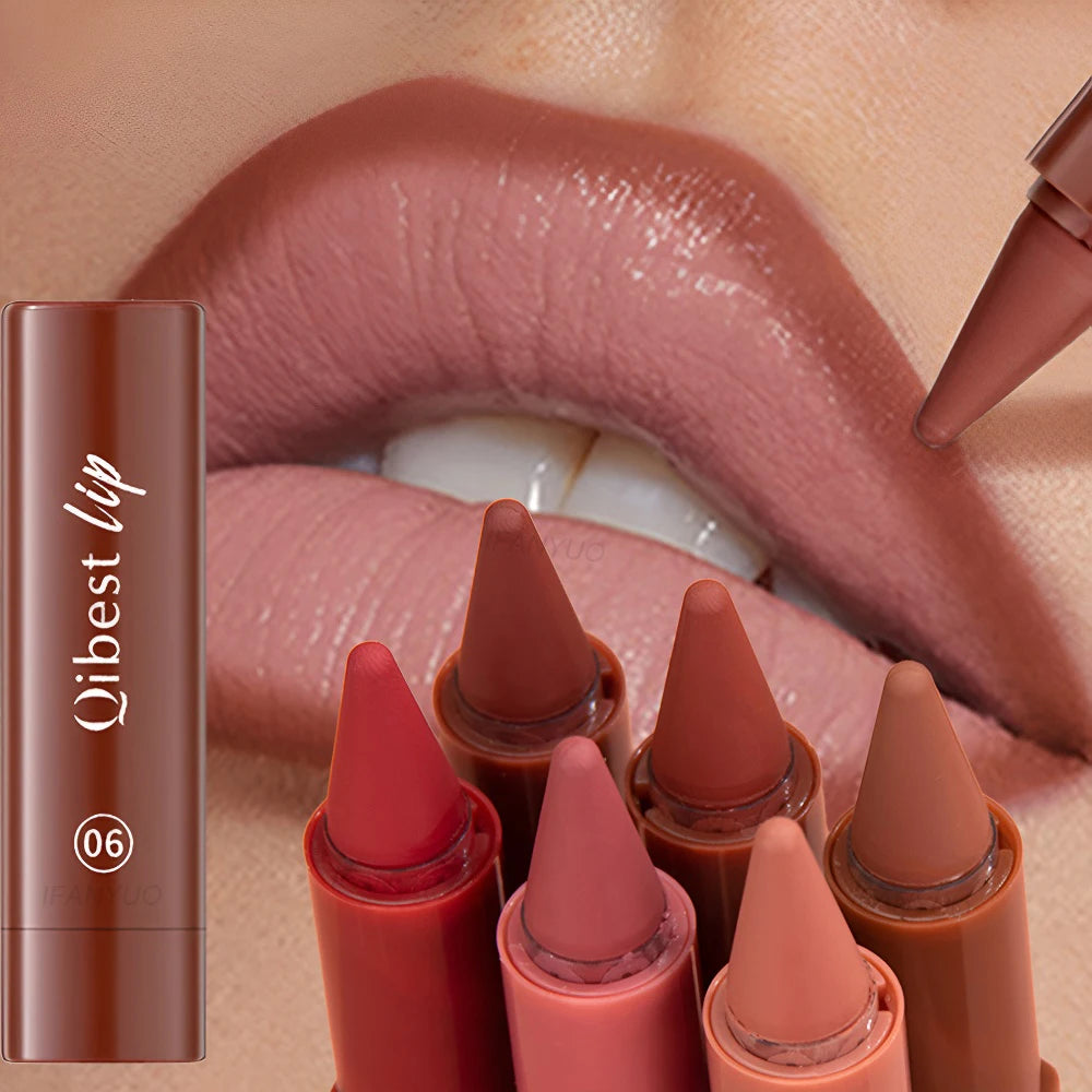 Twist Up Lip Liner Läppstiftpenna Multifunktionell Puder Rouge Sammetsmatt Vattentät Läppkontur Non-stick Kopp Lip Rouge Makeup