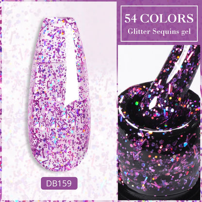7ml Champagne Guld Silver Reflekterande Nagelgellack Glittrande Skinande Glitter Rosa Röd Nageltillbehör Semi-permanent Gellack
