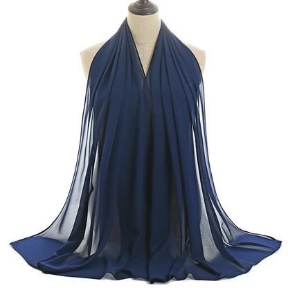 Ramadan Islamisk Instant Bubble Chiffong Sjal Halsduk Dam Huvudbonad Kvinnor Hijabs Halsdukar Bufandas Muslimsk Slöja Hijab Snood 180*70cm