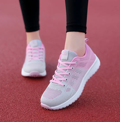 Damskor Casual Mode Andningsbara Promenadskor Mesh Platta Skor Sneakers Dam 2026 Gym Vulkaniserade Skor Vita Damskor