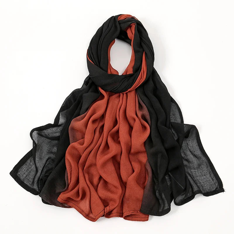 Gradient Rayon Modal Hijabs Bomull Hijab Halsduk för Kvinnor Stora Storlekar Långa Sjalar Muslimsk Huvudduk Islamiska Huvudband 180*85cm