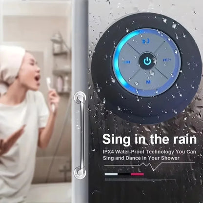 Bärbar trådlös Bluetooth 5.0-högtalare LED IPX4 vattentät högtalare utomhus badrum stor sugkopp mini stereo ljudlåda