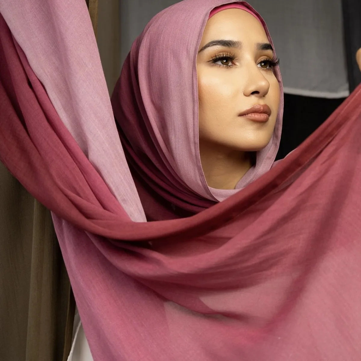 Gradient Rayon Modal Hijabs Bomull Hijab Halsduk för Kvinnor Stora Storlekar Långa Sjalar Muslimsk Huvudduk Islamiska Huvudband 180*85cm