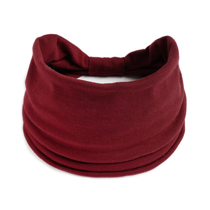 Mode Enfärgad Bred kant Bomullsyoga absorberar svett Dam Flickor Pannband Huvudbonad Turban Bandage Håraccessoarer Huvudbonader