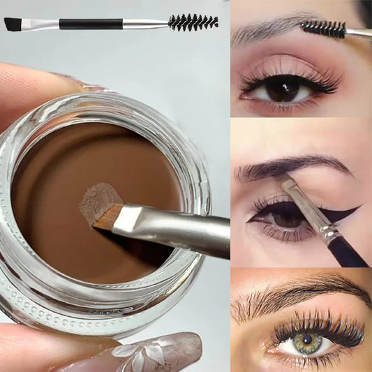 Matt Brun Svart Vild Ögonbrynskräm 3D Naturlig Färg Ögonbrynsförstärkare Gelvax Vattentät Varaktig Ögonmakeup Kosmetiska Verktyg