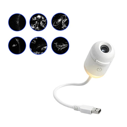Mini Starry Sky Projektorlampa USB Bärbar Galax Nattlampa För Sovrum Sömn Atmosfär Dekor Gåva