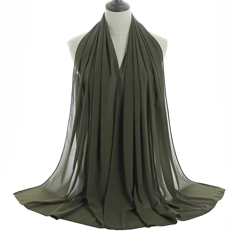 Ramadan Islamisk Instant Bubble Chiffong Sjal Halsduk Dam Huvudbonad Kvinnor Hijabs Halsdukar Bufandas Muslimsk Slöja Hijab Snood 180*70cm