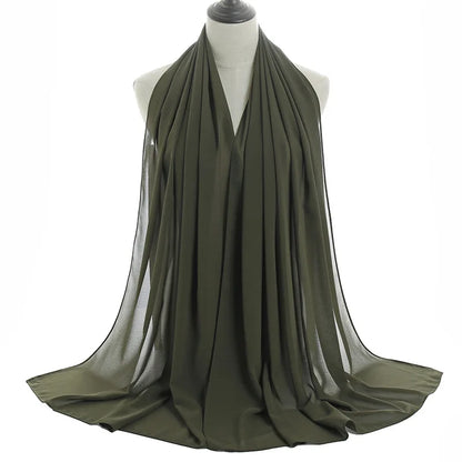 Ramadan Islamisk Instant Bubble Chiffong Sjal Halsduk Dam Huvudbonad Kvinnor Hijabs Halsdukar Bufandas Muslimsk Slöja Hijab Snood 180*70cm