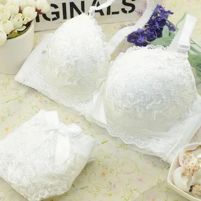 Kvinnor Bygellösa Sexiga Bh-Set Låg Midja Trosor Utan Bygel Bralette Underkläder Set Mjuka BH:ar Dammode Underkläder Stora Storlekar Set