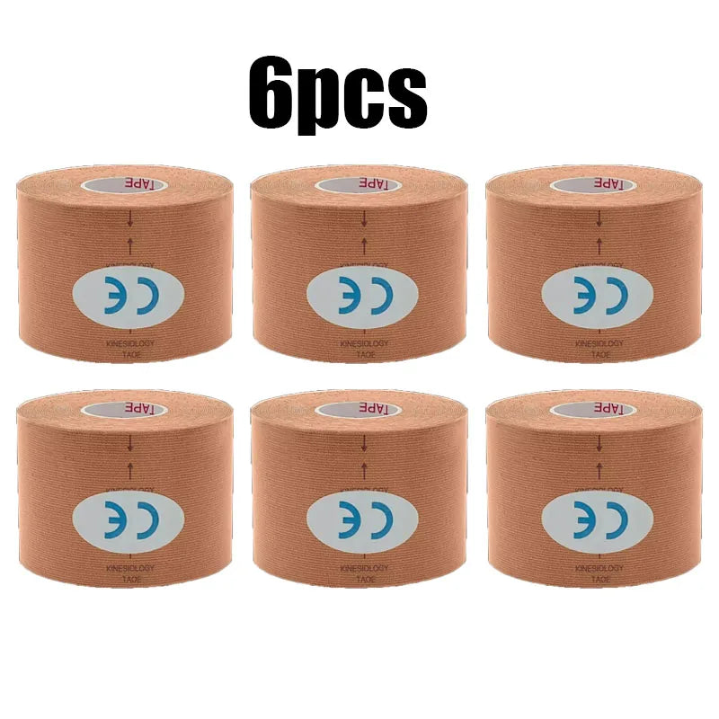 1/6 st tejper Kinesio Elastiskt Bandage Knäskydd Tejper Kinesiologi Stödkuddar Sport Självhäftande Venda Kinesiotejp Bandage
