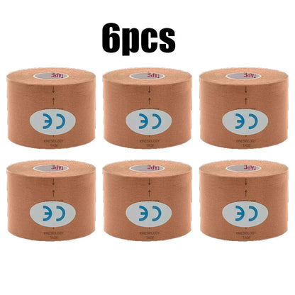 1/6 st tejper Kinesio Elastiskt Bandage Knäskydd Tejper Kinesiologi Stödkuddar Sport Självhäftande Venda Kinesiotejp Bandage