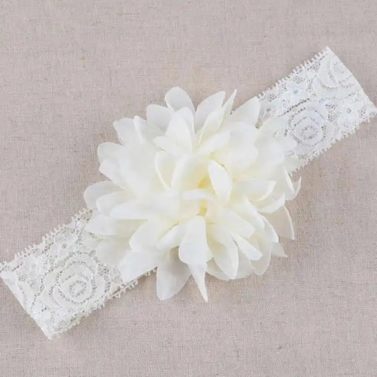 Babyhårband Flickor Chiffong Blomma Blommig Bandage Nyfödd Huvudbonad Spädbarn Barn Småbarn Hårtillbehör Fotograferingsrekvisita