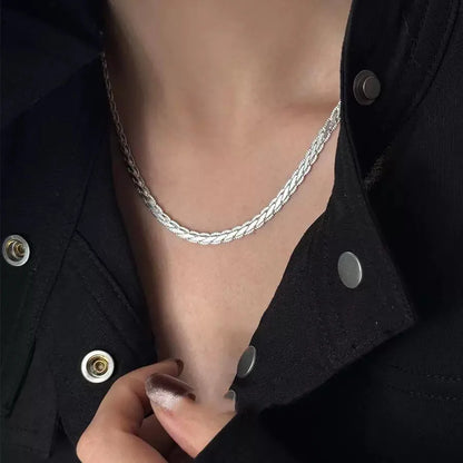 Halsband i 925 sterlingsilver för kvinnor, mode, minimalistiskt hänge, charm, skinande klassiskt halsband, födelsedagspresent