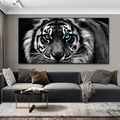 Moderna tryck Canvastavlor Svartvita tigerhuvudmålningar Väggkonst Posters Djurkonst Tavlor Gråa för heminredning