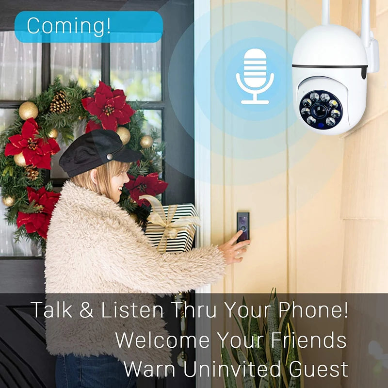 A7 Trådlös Övervakningskamera 360 graders intercom 1080P Hemsäkerhetskamera Fjärrstyrd HD Nattseende Kamera Monitor Smart Hem