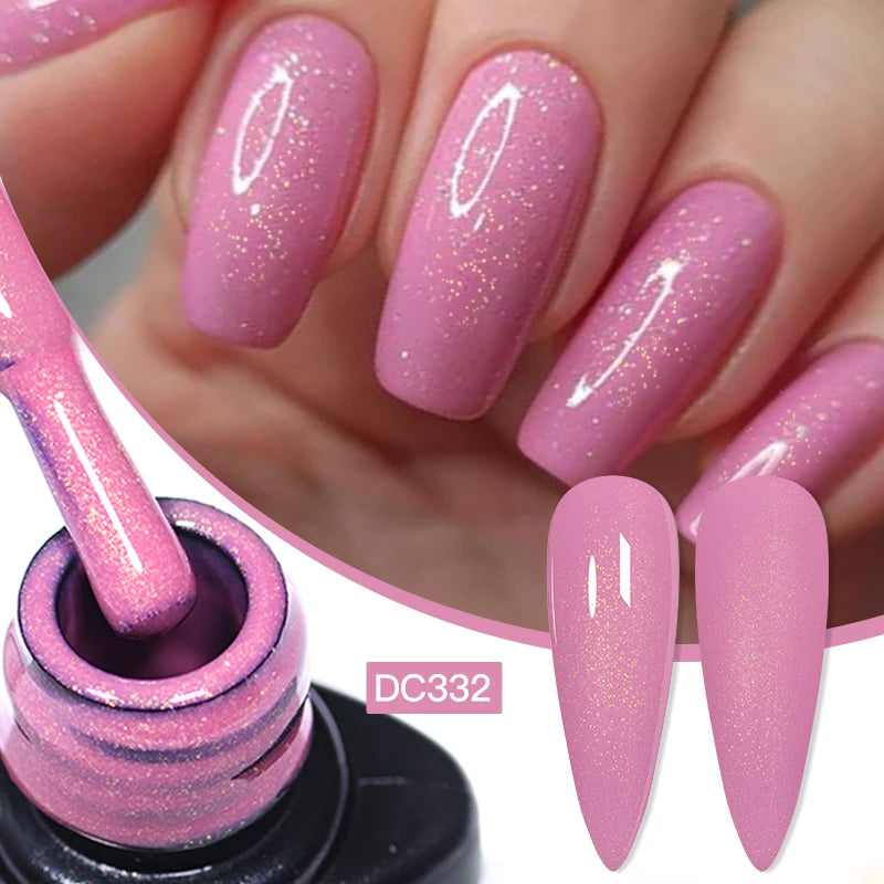 7ml Champagne Guld Silver Reflekterande Nagelgellack Glittrande Skinande Glitter Rosa Röd Nageltillbehör Semi-permanent Gellack