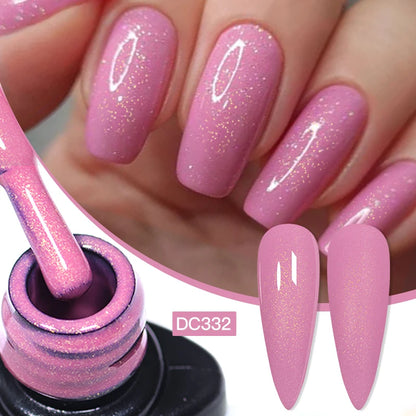 7ml Champagne Guld Silver Reflekterande Nagelgellack Glittrande Skinande Glitter Rosa Röd Nageltillbehör Semi-permanent Gellack