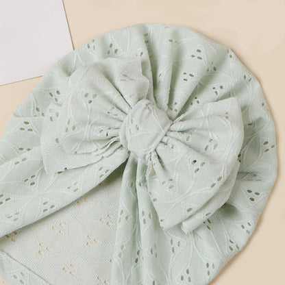 Dubbelskiktad mjuk stickad nyfödd mössa stor rosett ihålig utan brätte spädbarn flickor pullover mössa baby foto rekvisita huvudmössa
