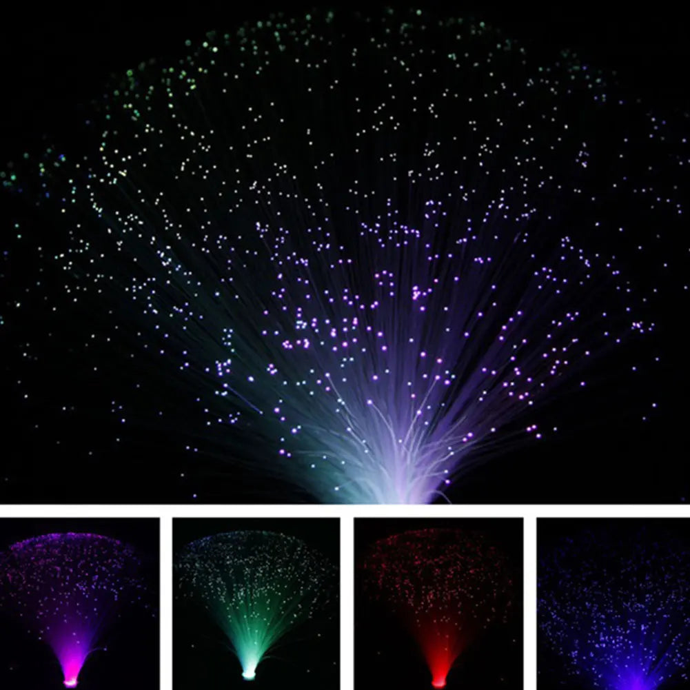 LED-fiberoptisk lampa flerfärgad stjärnhimmelslampa för högtidsbröllopsbordsdekoration optisk fiber LED-nattbelysning dekorationslampa