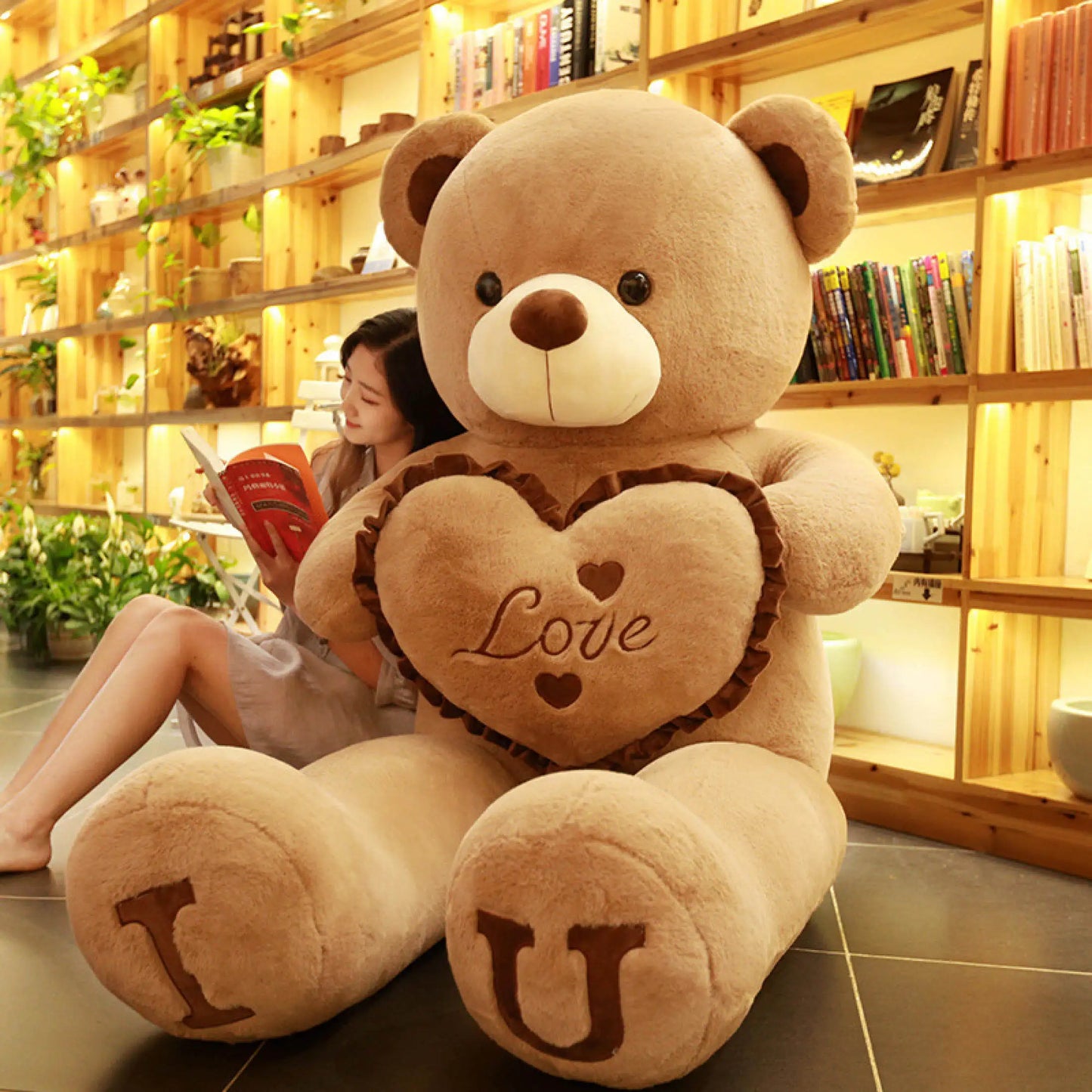 80/100cm Stor LOVE Bear Plyschleksak Härlig Enorm Uppstoppad Mjuk Björndocka Älskarbjörn Barnleksak Flickvän Alla hjärtans dag Födelsedagspresenter