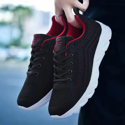 Sport Herr Löpning Joggingskor Casual Sneakers Utomhus Snörning Andningsbara Mesh Lätta Tennis Utomhus Promenader Storlek 39-46