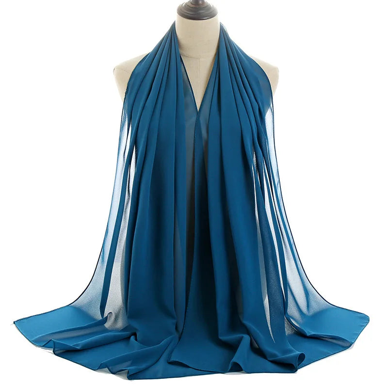 Ramadan Islamisk Instant Bubble Chiffong Sjal Halsduk Dam Huvudbonad Kvinnor Hijabs Halsdukar Bufandas Muslimsk Slöja Hijab Snood 180*70cm