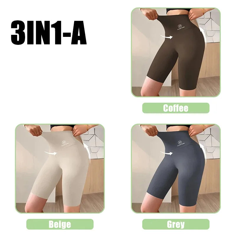 M-XL Damshorts Sport Shorts För Damer Nya Cykling Jogging Fitness Hög Midja Push Up Gymshorts Leggings Yogakläder