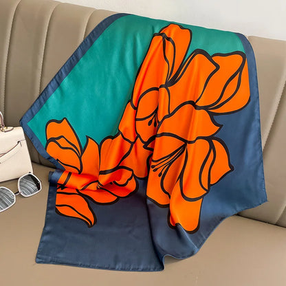 1/10PC Mode Lyxig 70cm Siden Fyrkantig Halsduk Dam Satin Sjal Wrap Hijab Echarpe Halsband Dam Hårbandana Huvudduk