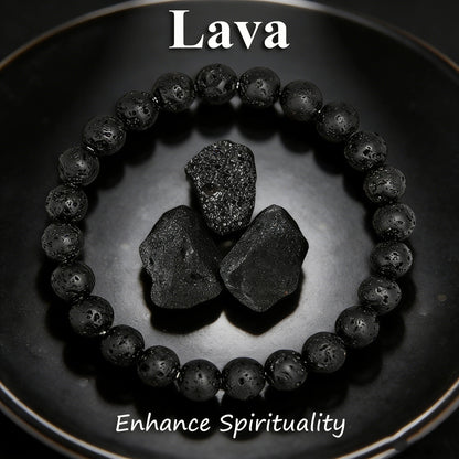 Lavapärlorarmband 6 8 10mm Natursten Reiki Vitalitetsarmband Skydd Meditation Chakra Handgjorda Unisex Smycken