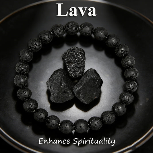 Lavapärlorarmband 6 8 10mm Natursten Reiki Vitalitetsarmband Skydd Meditation Chakra Handgjorda Unisex Smycken