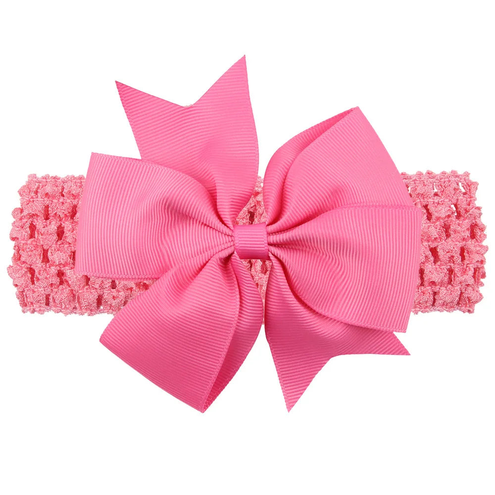 Baby Flicka Pannband Stor Rosett Rosett Bandage Band Hårtillbehör Band Barn Nyfödda Barn Huvudbonad Turban