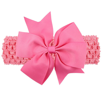 Baby Flicka Pannband Stor Rosett Rosett Bandage Band Hårtillbehör Band Barn Nyfödda Barn Huvudbonad Turban