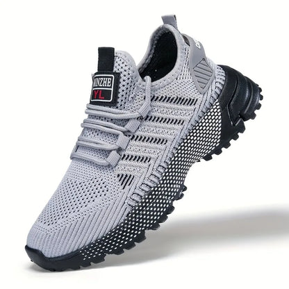 Mens All Season Breathable Mesh Sports Shoes Casual Stylish Non Slip EVA Sole Lace Up for Running Walking Outdoor Activities