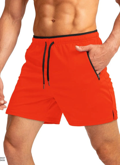 2026 Sommar Nya Herr Enfärgade Casual Shorts Utomhussport Löpning Gym Fitness Träning Snabbtorkande Strandshorts